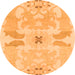 Round Abstract Orange Modern Rug, abs1030org