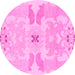 Round Abstract Pink Modern Rug, abs1030pnk