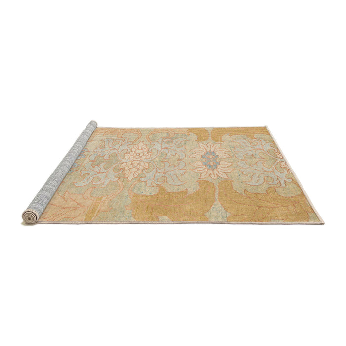 Sideview of Machine Washable Abstract Brown Rug, wshabs1031
