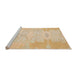 Sideview of Machine Washable Abstract Brown Rug, wshabs1031