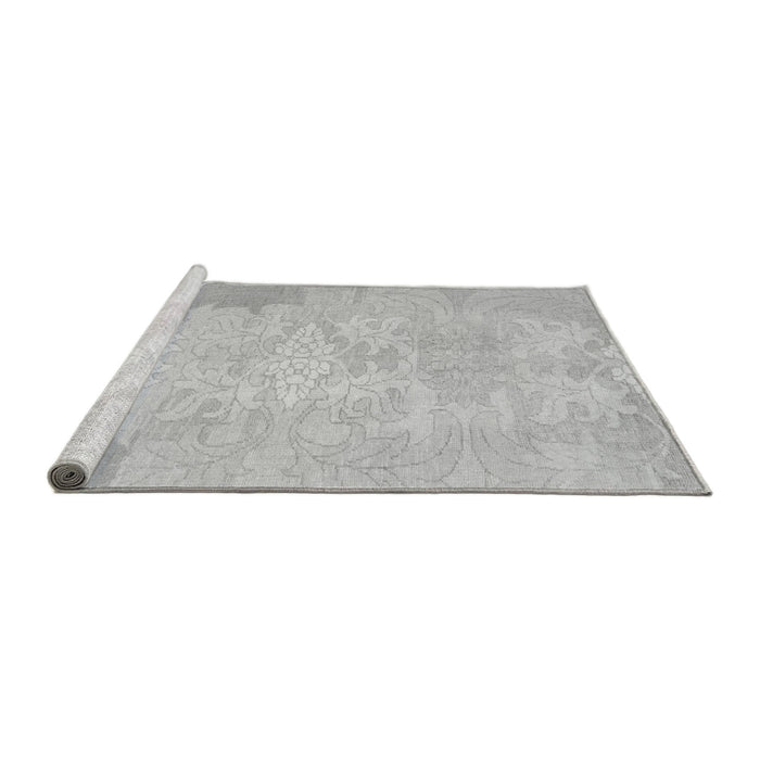 Sideview of Machine Washable Abstract Gray Modern Rug, wshabs1031gry