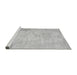 Sideview of Machine Washable Abstract Gray Modern Rug, wshabs1031gry