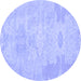 Round Machine Washable Abstract Blue Modern Rug, wshabs1031blu
