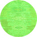 Round Abstract Green Modern Rug, abs1031grn