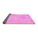 Sideview of Abstract Pink Modern Rug, abs1031pnk