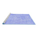 Sideview of Machine Washable Abstract Blue Modern Rug, wshabs1031blu