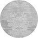 Round Machine Washable Abstract Gray Modern Rug, wshabs1031gry