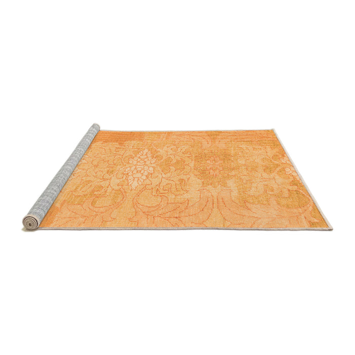 Sideview of Machine Washable Abstract Orange Modern Area Rugs, wshabs1031org