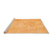 Sideview of Machine Washable Abstract Orange Modern Area Rugs, wshabs1031org