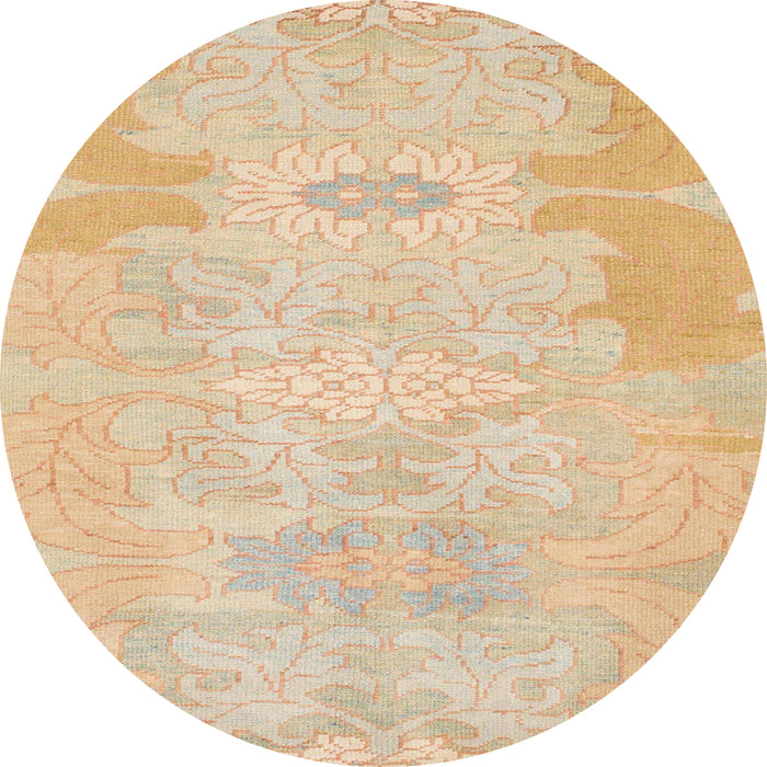 Round Machine Washable Abstract Brown Rug, wshabs1031