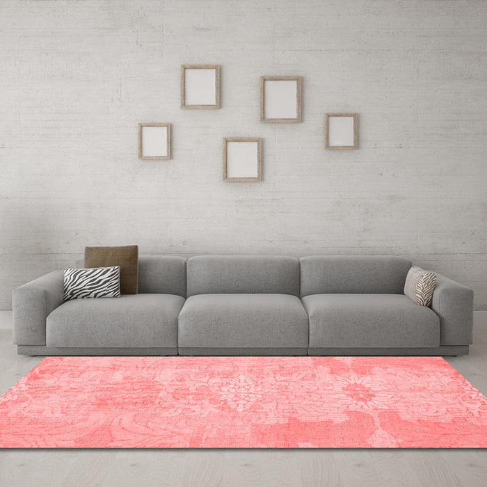 Modern Red Washable Rugs