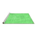 Sideview of Machine Washable Abstract Emerald Green Modern Area Rugs, wshabs1031emgrn