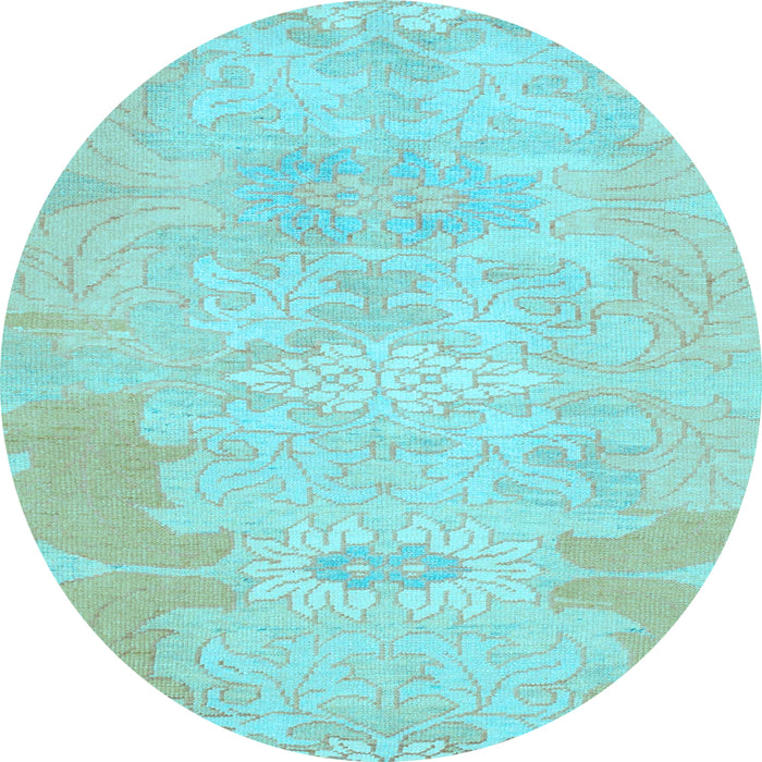 Round Machine Washable Abstract Light Blue Modern Rug, wshabs1031lblu