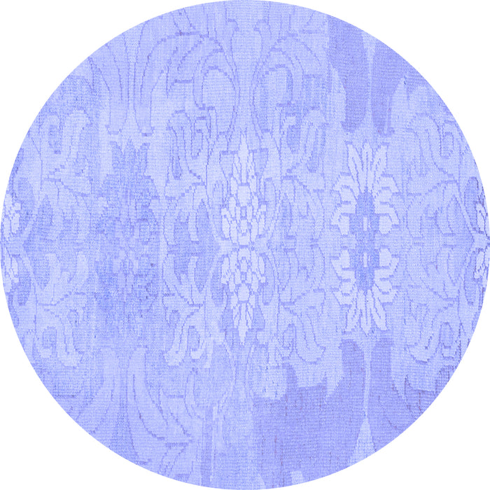 Round Abstract Blue Modern Rug, abs1031blu