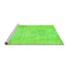 Sideview of Machine Washable Abstract Green Modern Area Rugs, wshabs1031grn