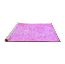 Sideview of Machine Washable Abstract Purple Modern Area Rugs, wshabs1031pur