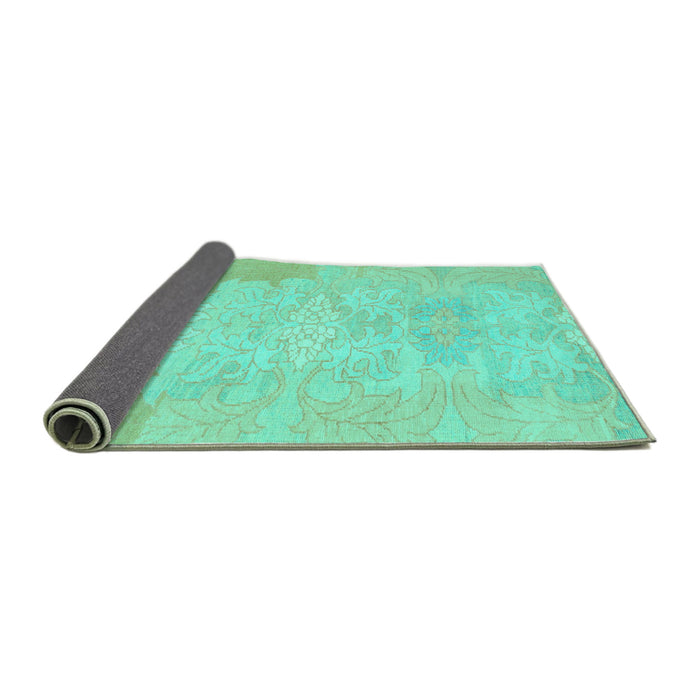 Sideview of Abstract Turquoise Modern Rug, abs1031turq