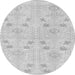 Round Abstract Gray Modern Rug, abs1032gry