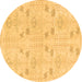 Round Abstract Brown Modern Rug, abs1032brn