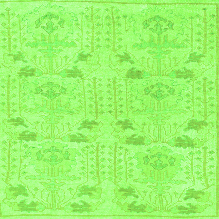 Square Machine Washable Abstract Green Modern Area Rugs, wshabs1032grn