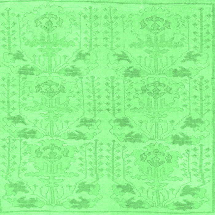 Square Machine Washable Abstract Emerald Green Modern Area Rugs, wshabs1032emgrn