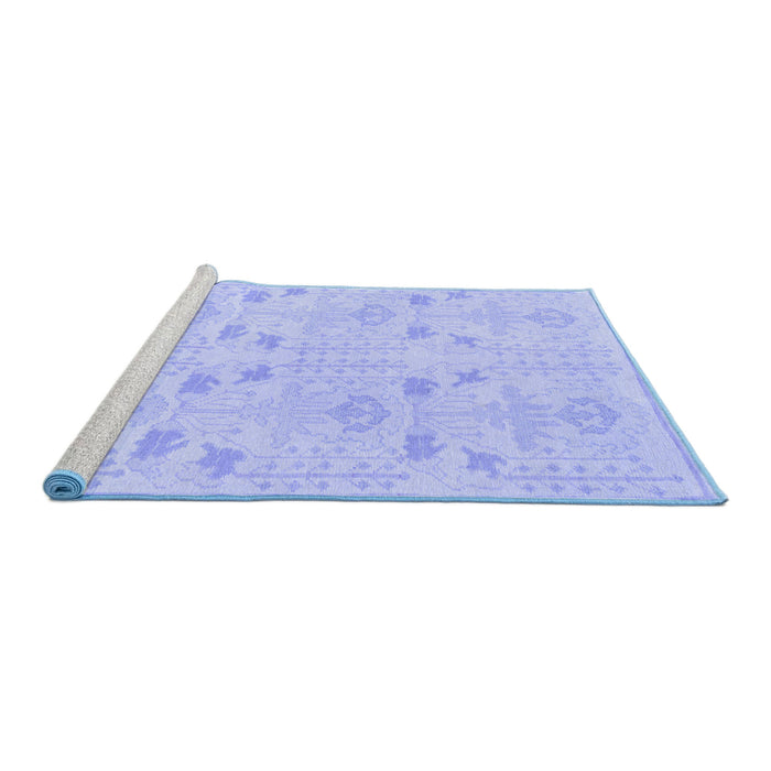 Sideview of Machine Washable Abstract Blue Modern Rug, wshabs1032blu