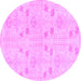 Round Abstract Purple Modern Rug, abs1032pur