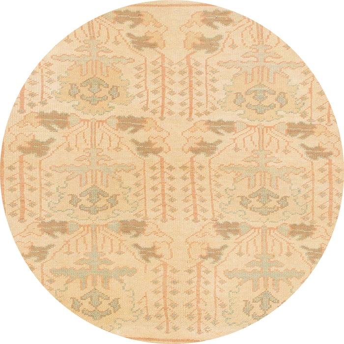Round Machine Washable Abstract Mustard Yellow Rug, wshabs1032