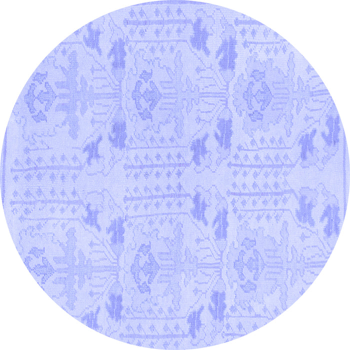 Round Machine Washable Abstract Blue Modern Rug, wshabs1032blu