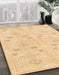 Machine Washable Abstract Mustard Yellow Rug in a Family Room, wshabs1032