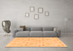 Machine Washable Abstract Orange Modern Area Rugs in a Living Room, wshabs1032org