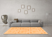 Machine Washable Abstract Orange Modern Rug, wshabs1032org