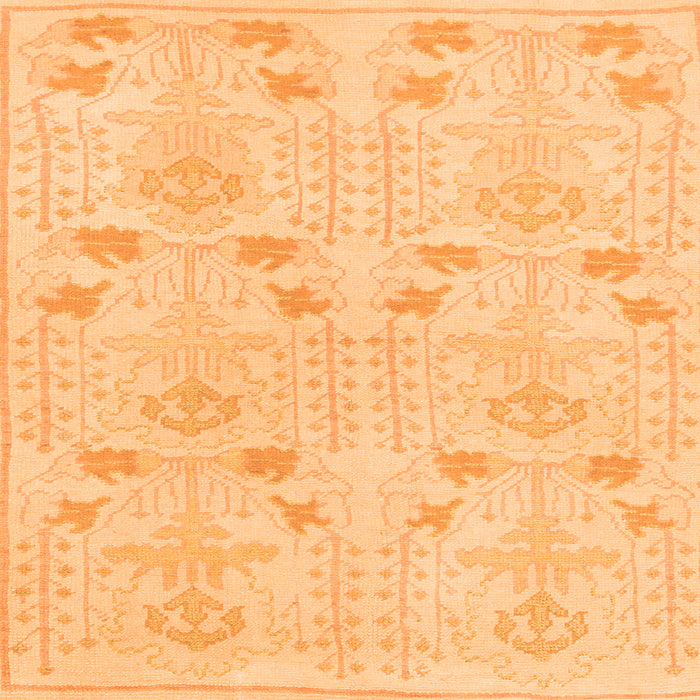 Square Machine Washable Abstract Orange Modern Area Rugs, wshabs1032org