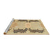 Sideview of Machine Washable Abstract Bronze Brown Rug, wshabs1033