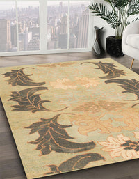 Abstract Bronze Brown Modern Rug, abs1033