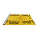 Sideview of Machine Washable Abstract Yellow Modern Rug, wshabs1033yw