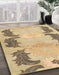 Machine Washable Abstract Bronze Brown Rug in a Family Room, wshabs1033