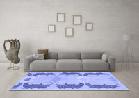 Machine Washable Abstract Blue Modern Rug, wshabs1033blu