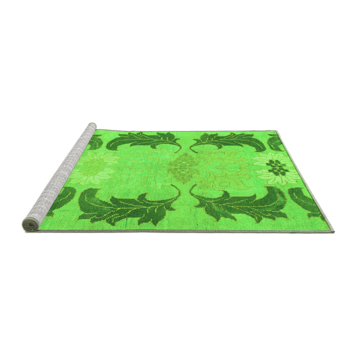 Sideview of Machine Washable Abstract Green Modern Area Rugs, wshabs1033grn