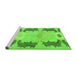 Sideview of Machine Washable Abstract Green Modern Area Rugs, wshabs1033grn