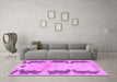Machine Washable Abstract Purple Modern Area Rugs in a Living Room, wshabs1033pur