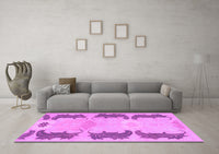 Machine Washable Abstract Purple Modern Rug, wshabs1033pur