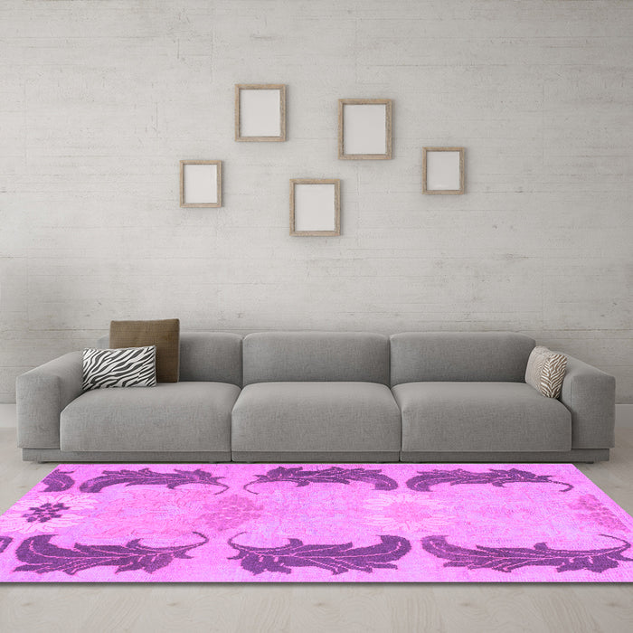 Machine Washable Abstract Purple Modern Area Rugs in a Living Room, wshabs1033pur