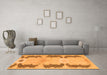 Machine Washable Abstract Orange Modern Area Rugs in a Living Room, wshabs1033org