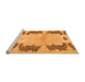 Sideview of Machine Washable Abstract Orange Modern Area Rugs, wshabs1033org