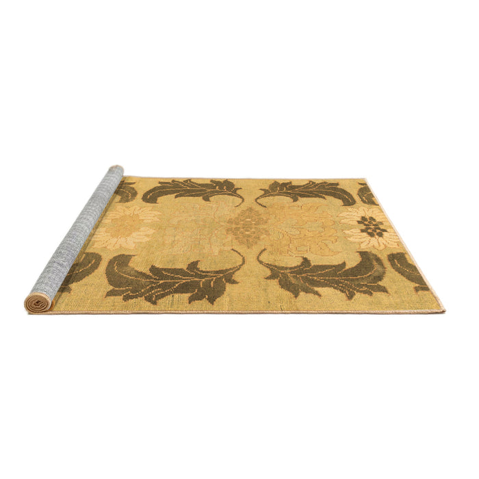 Sideview of Machine Washable Abstract Brown Modern Rug, wshabs1033brn