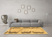 Machine Washable Abstract Brown Modern Rug in a Living Room,, wshabs1033brn