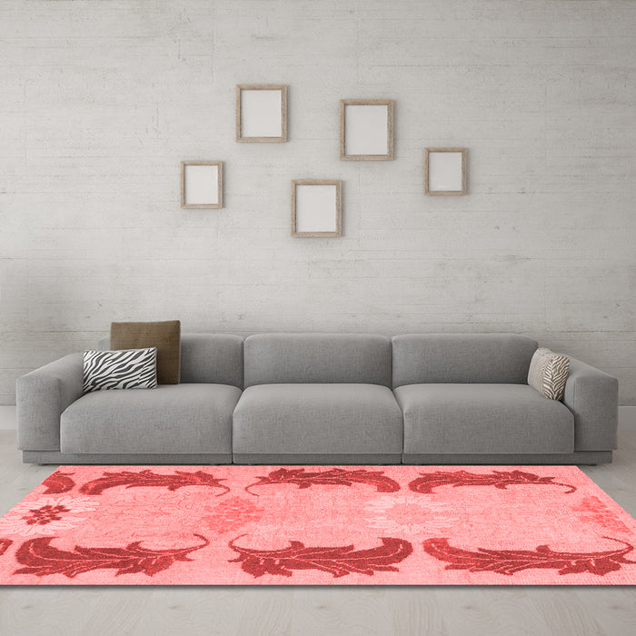 Modern Red Washable Rugs