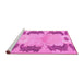 Sideview of Machine Washable Abstract Pink Modern Rug, wshabs1033pnk