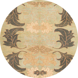 Round Machine Washable Abstract Bronze Brown Rug, wshabs1033